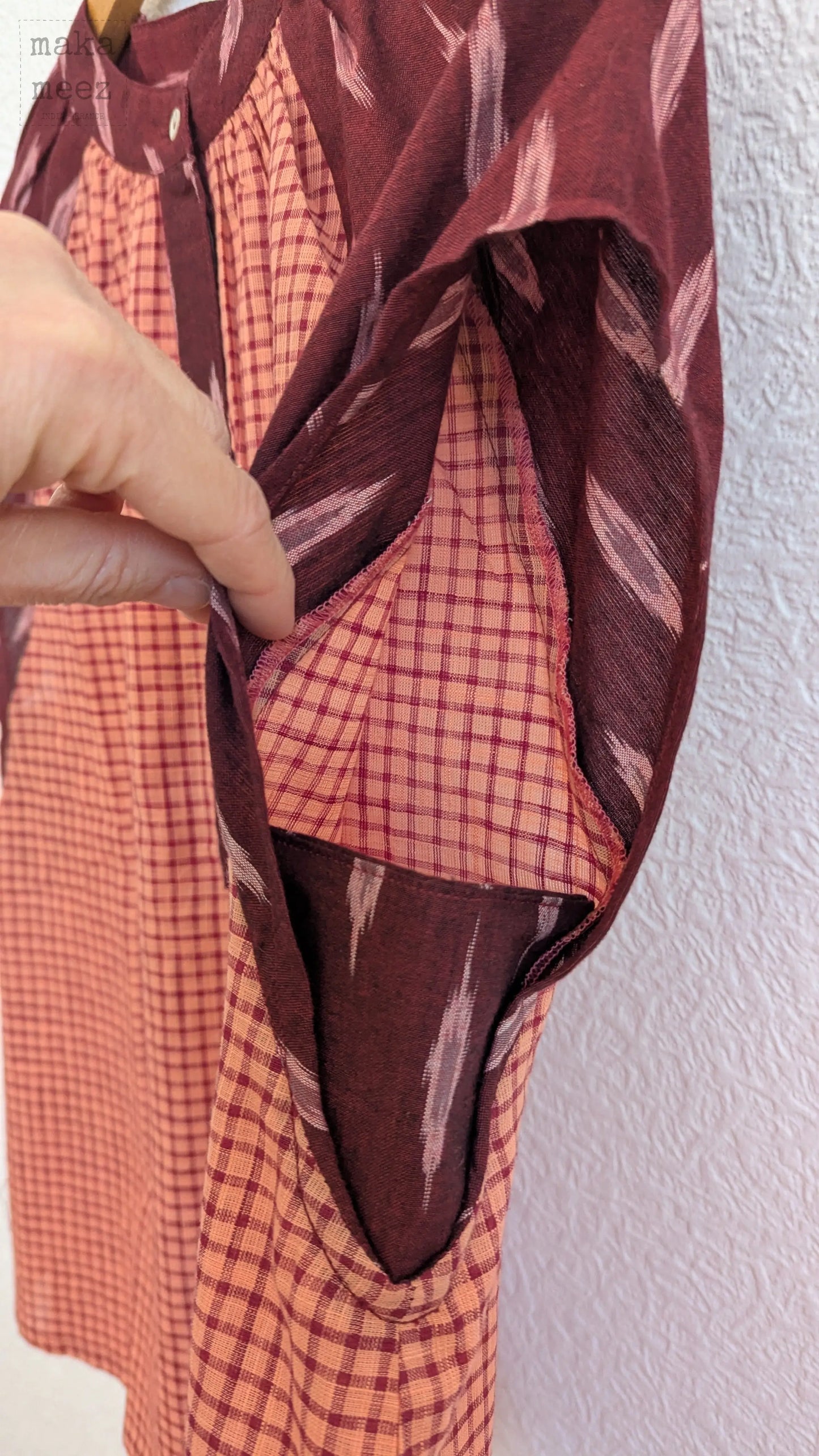 Blouse femme ikat et khadi KATI 2.0 — Manches Courtes