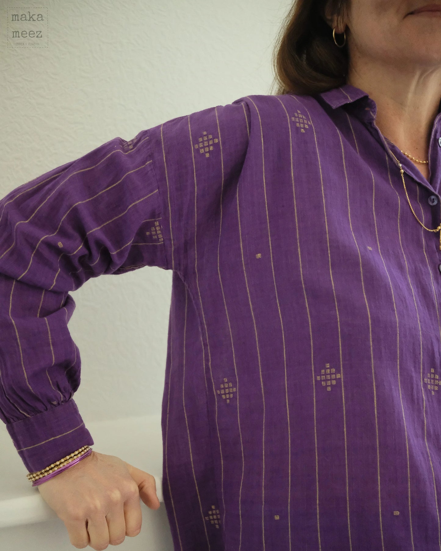 Chemise LILA Jamdani - violet Makameez