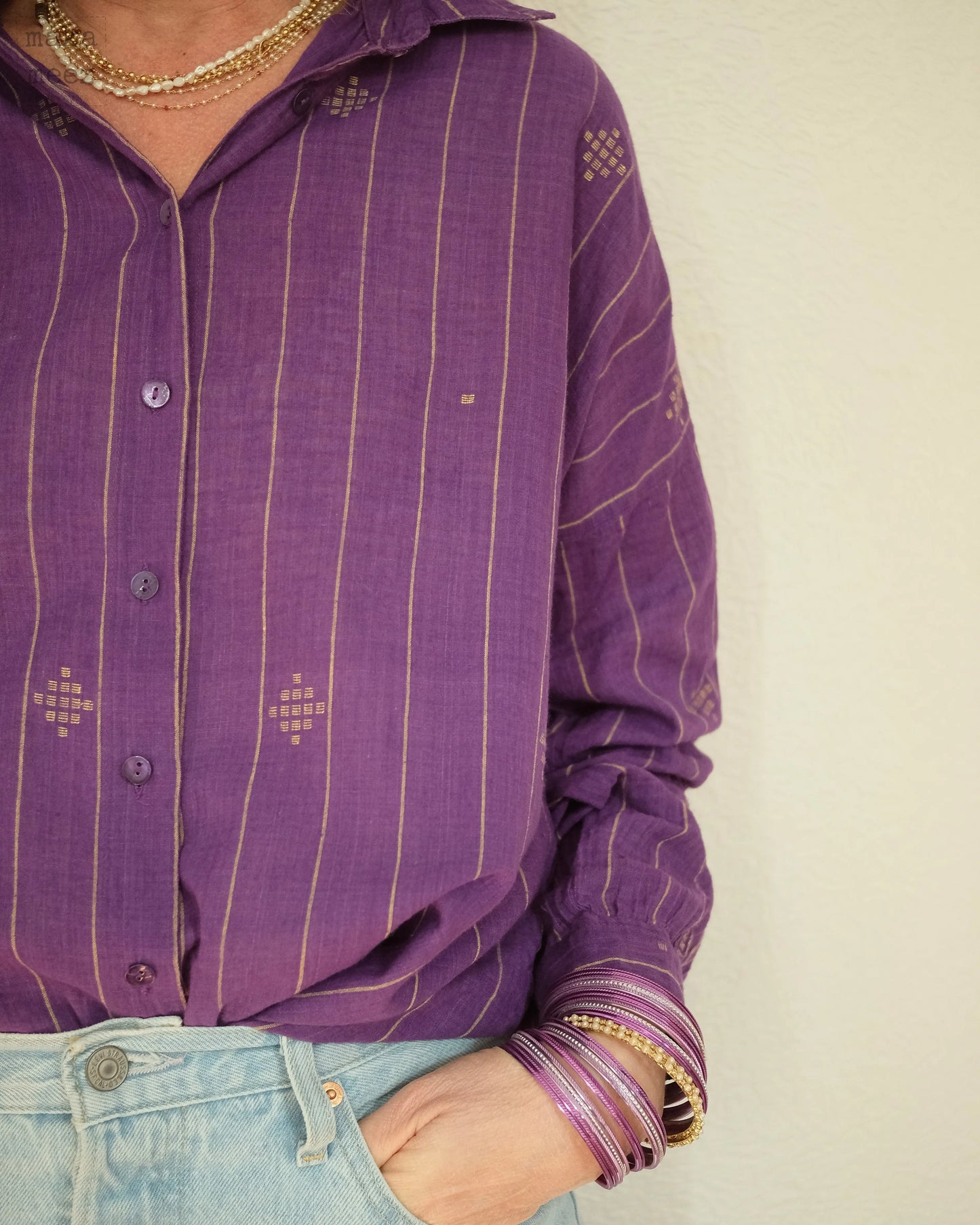 Chemise LILA Jamdani - violet Makameez
