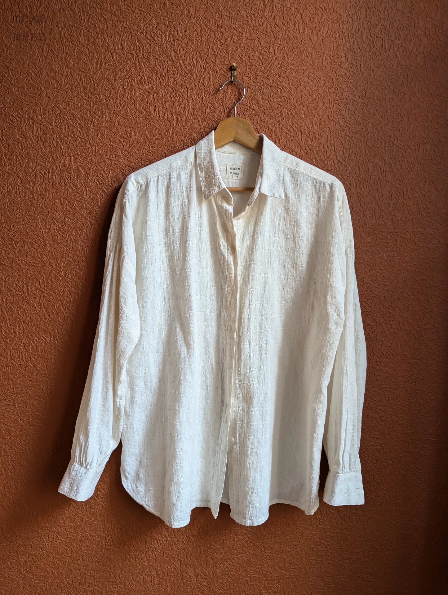 Lila Chemise Handloom - White Makameez