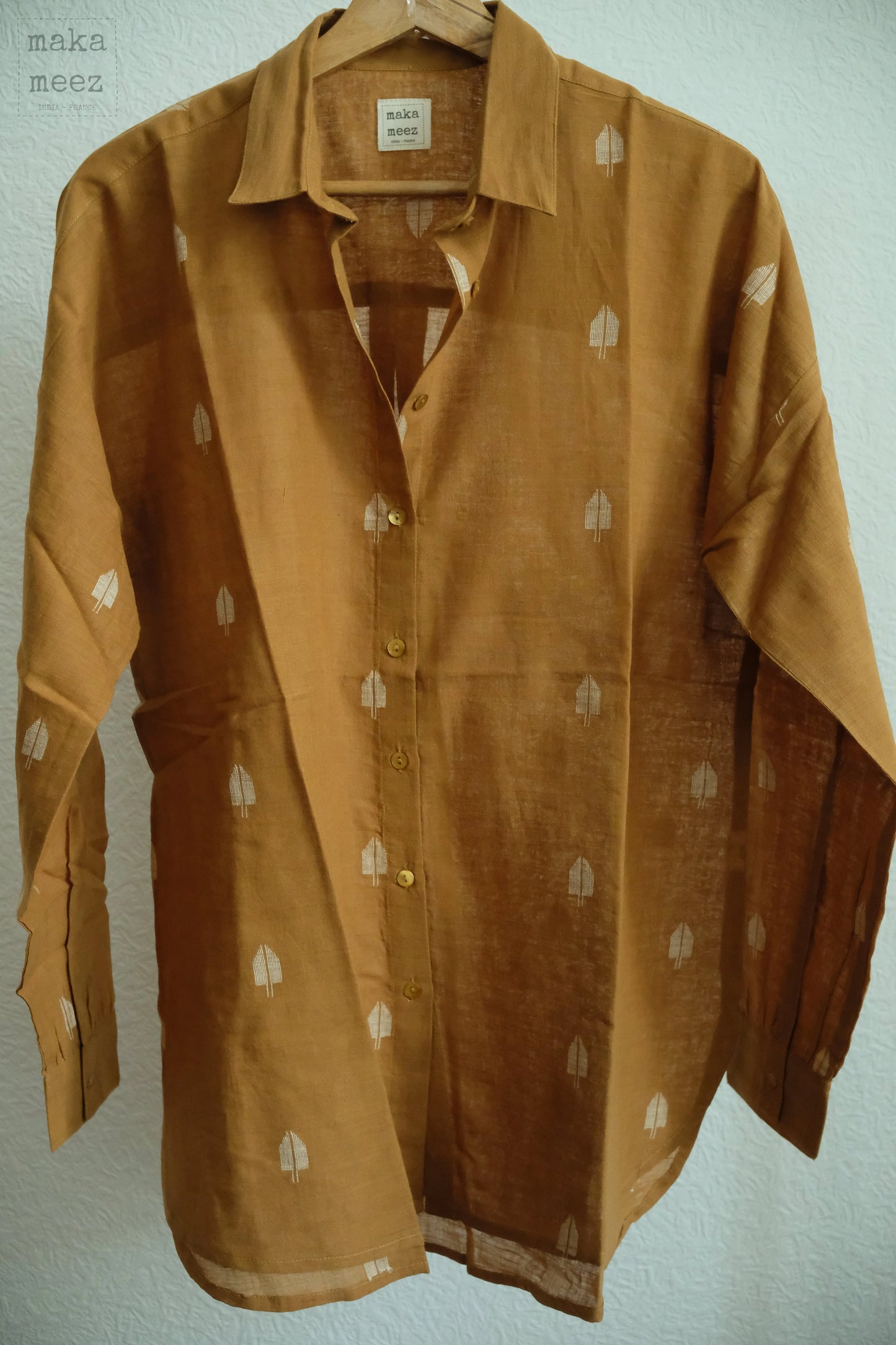 Lila Chemise Jamdani - Brown Makameez