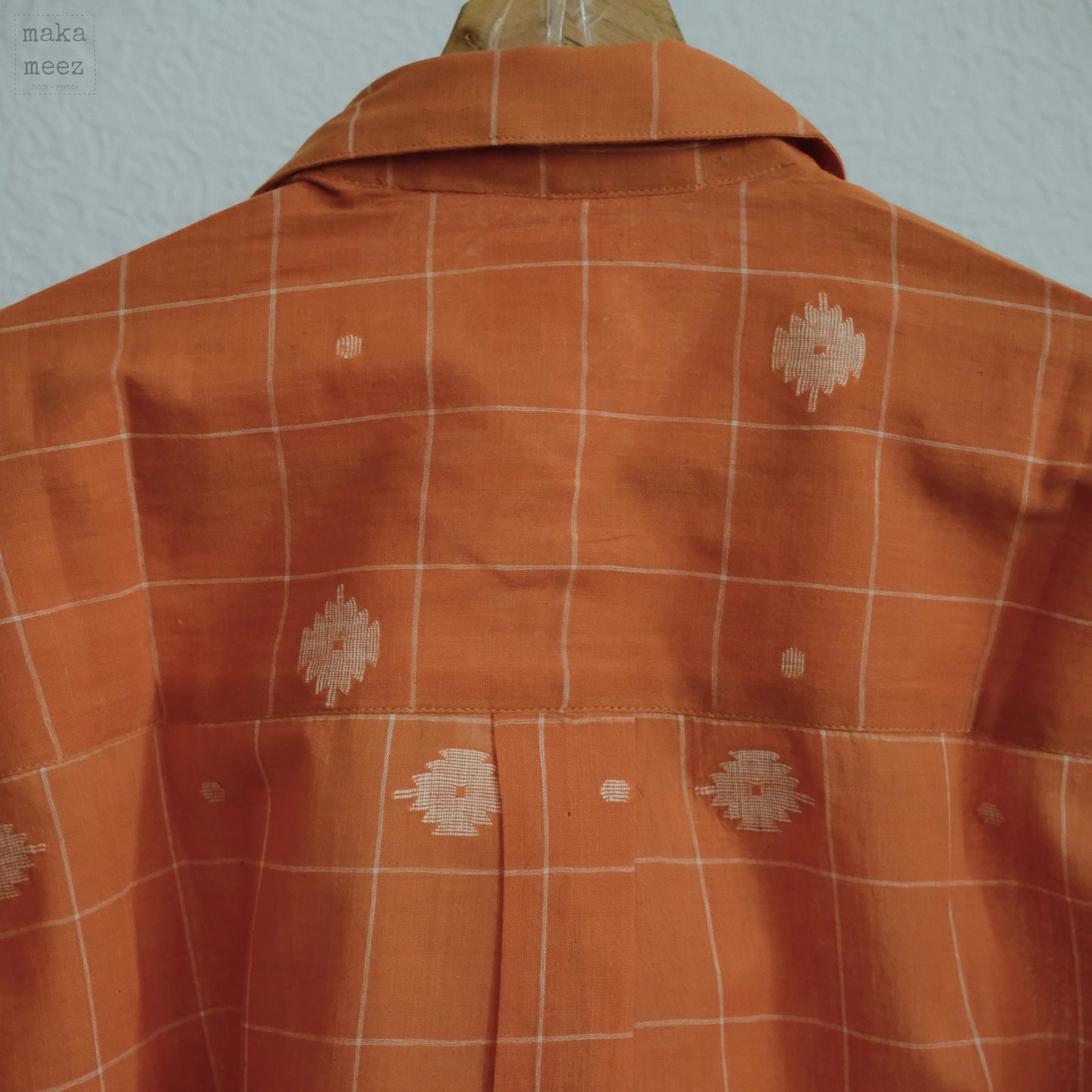 Lila Chemise Jamdani - Orange Makameez