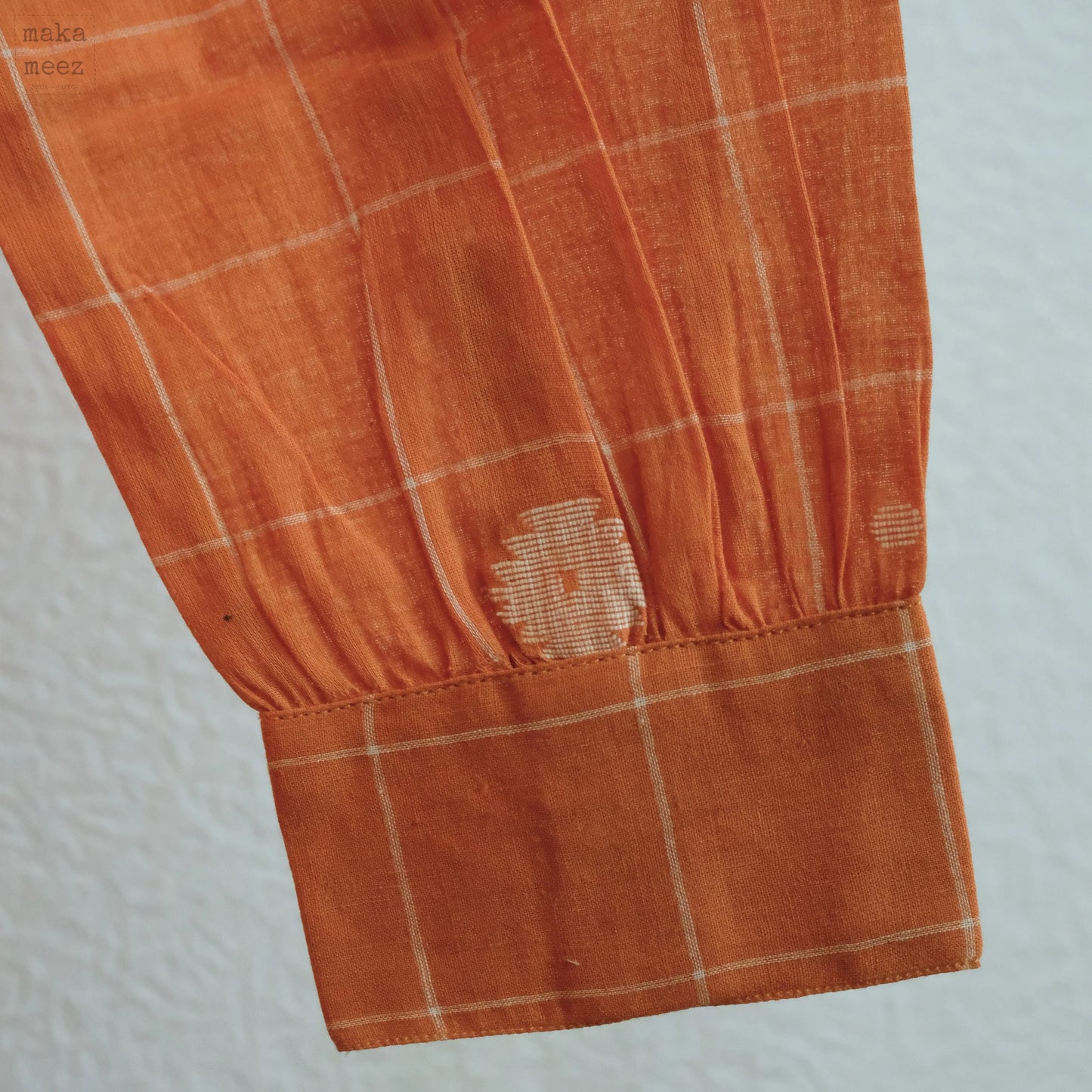 Lila Chemise Jamdani - Orange Makameez