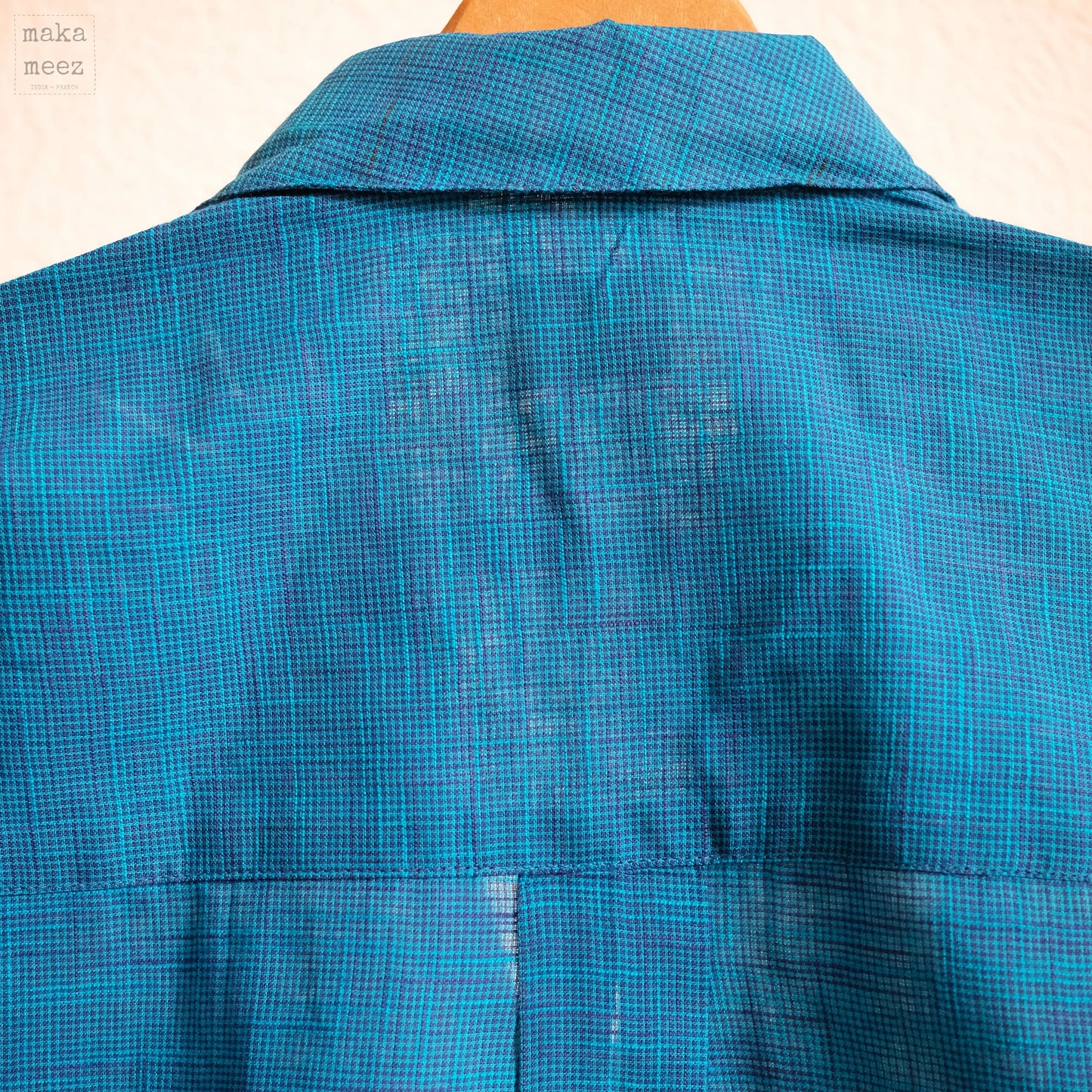 Lila Chemise Khadi - Blue Makameez