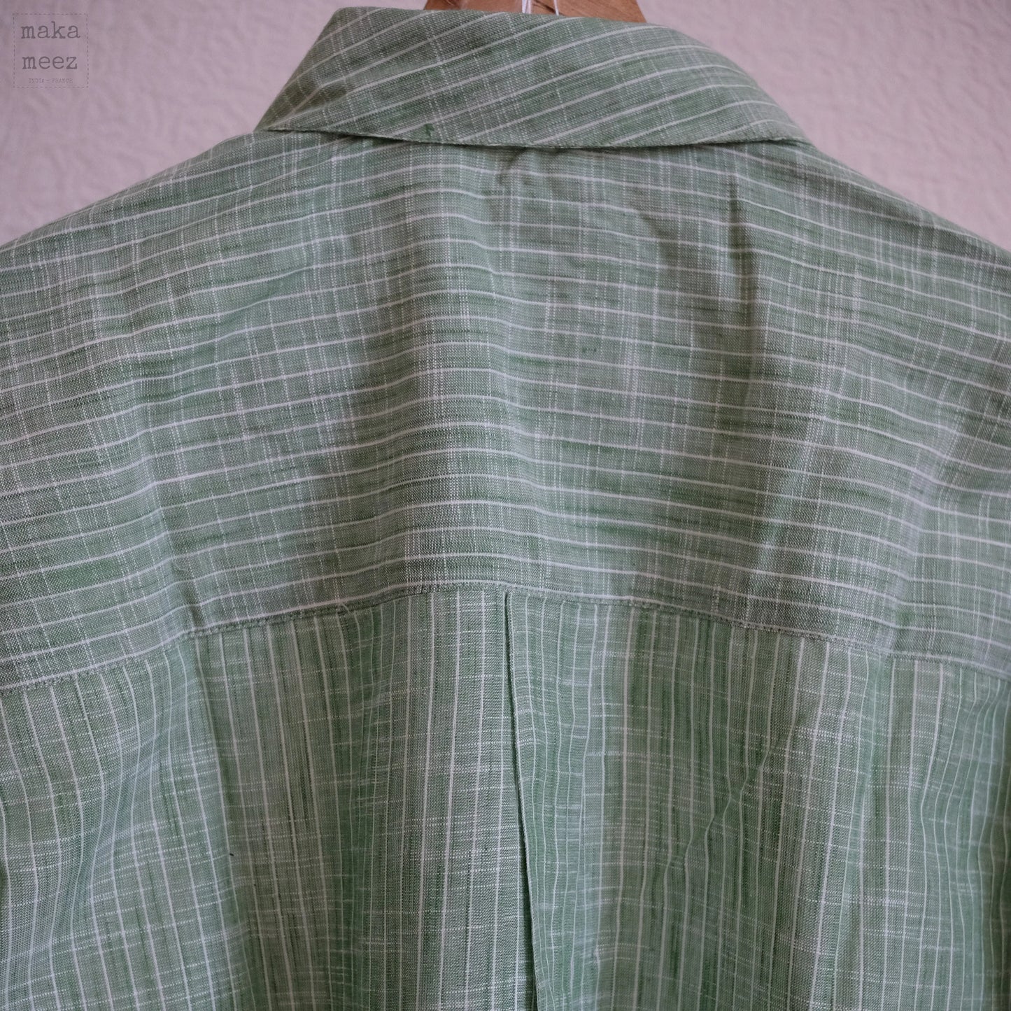Lila Chemise Khadi - Green Makameez