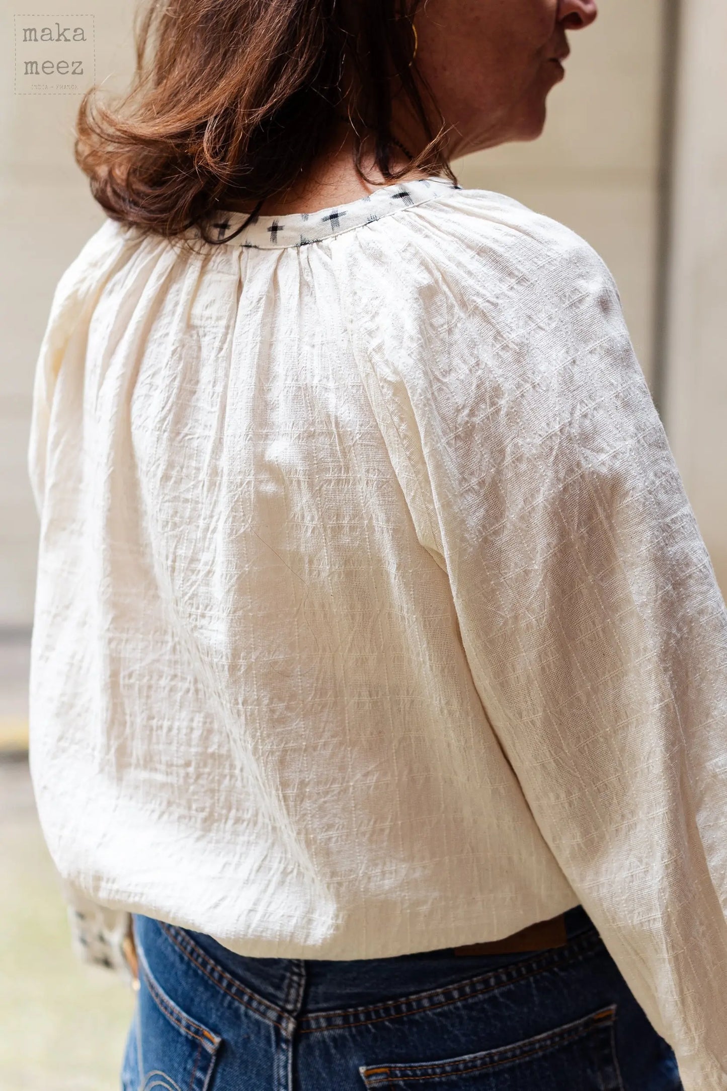 Blouse femme coton Ikat et Jacquard KATI