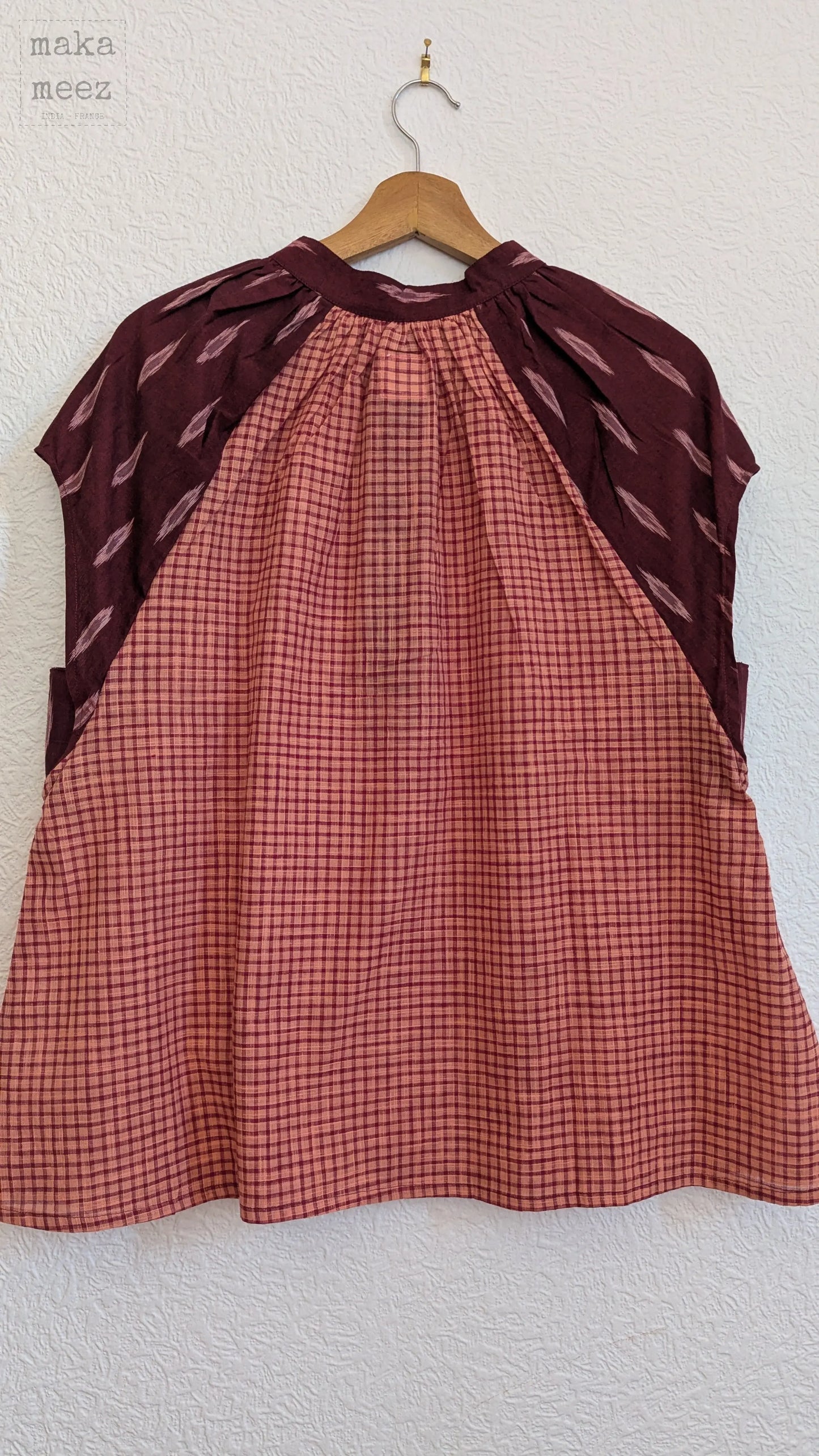Blouse femme ikat et khadi KATI 2.0 — Manches Courtes