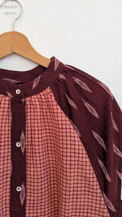 Blouse femme ikat et khadi KATI 2.0 — Manches Courtes