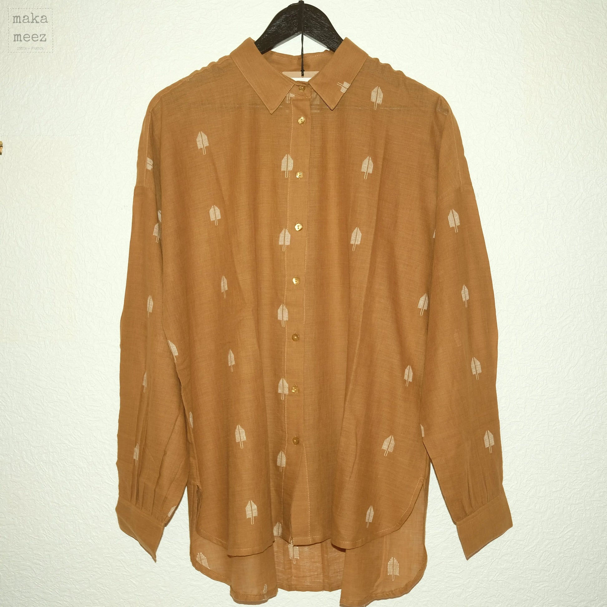 Chemise LILA Jamdani - marron  chemise femme  Makameez