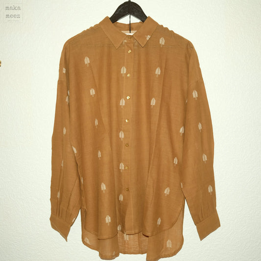 Chemise LILA Jamdani - marron  chemise femme  Makameez