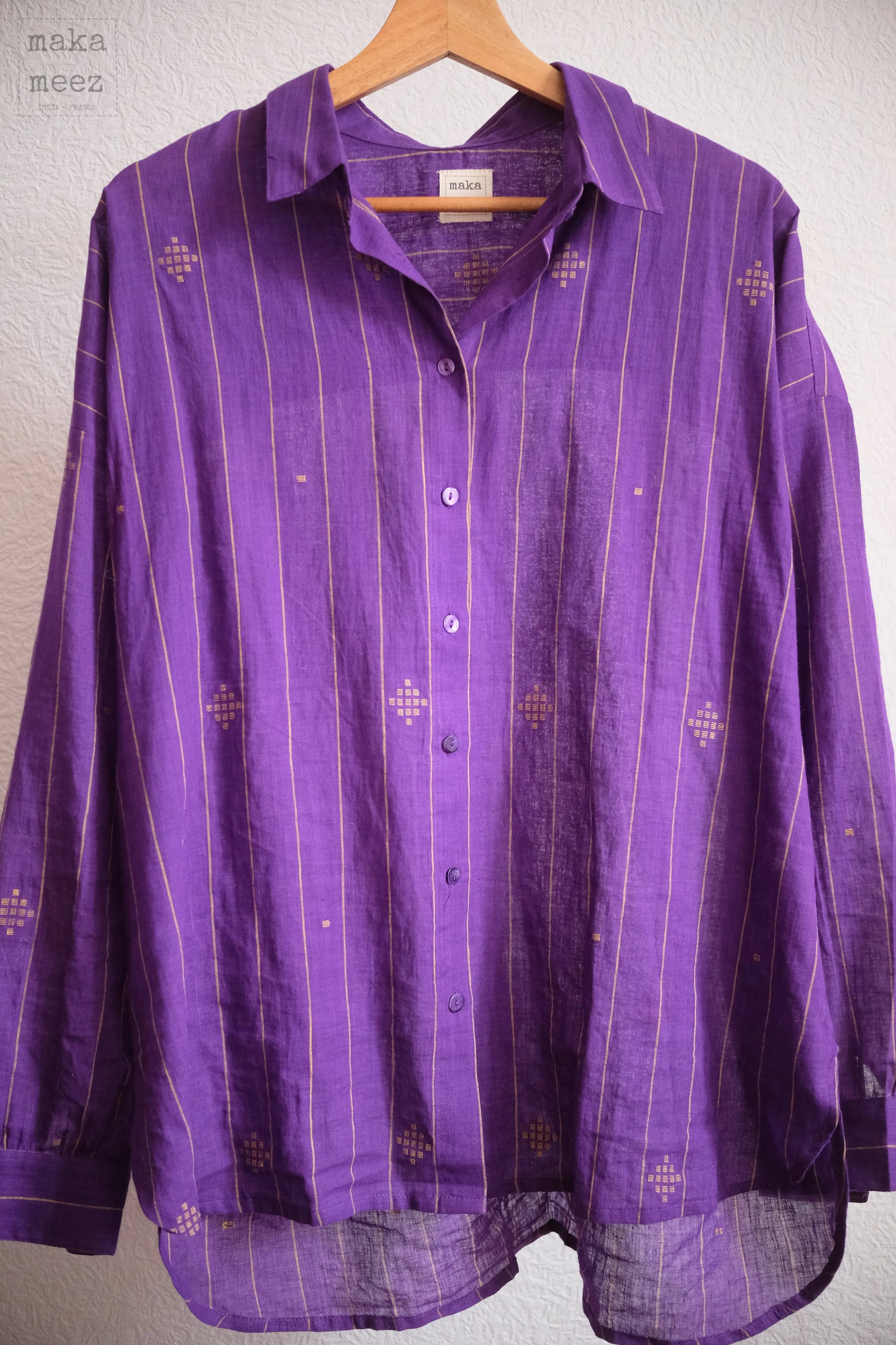 Lila Chemise Jamdani - Purple    Makameez