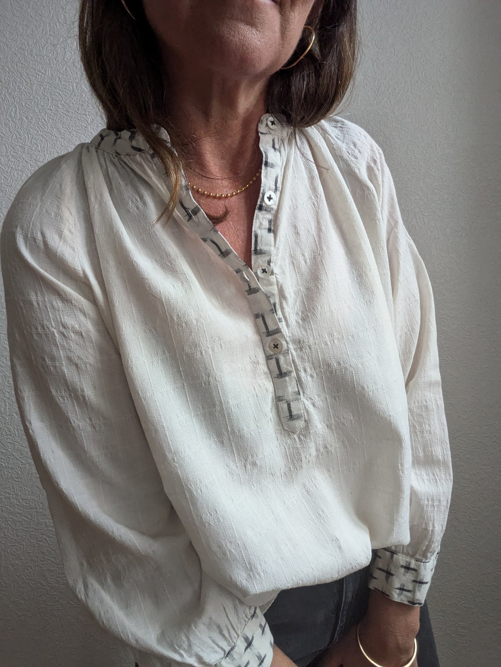 Kati Blouse - White    Makameez